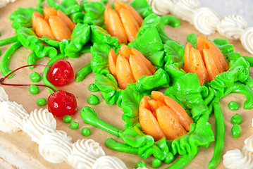 Image showing cream cherry cake