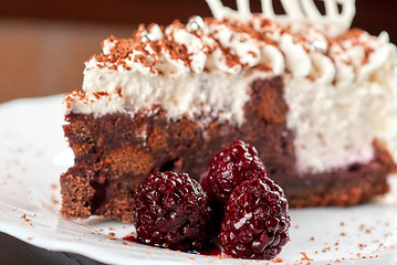 Image showing Blackberry cake slice