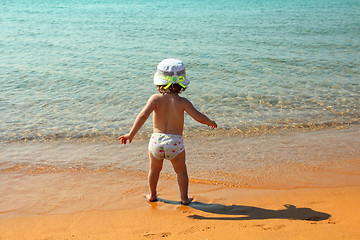 Image showing little girl on beach