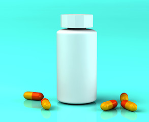 Image showing 3d white medicine bottle container