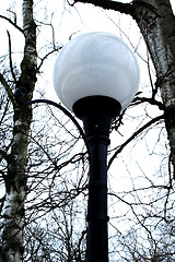 Image showing street round lamp in the park