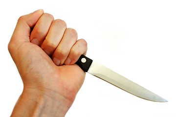 Image showing steel knife in the hand