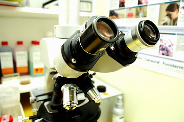 Image showing Close up of microscope lenses