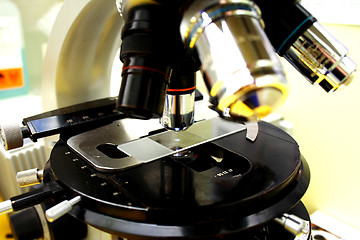 Image showing Close up of microscope lenses