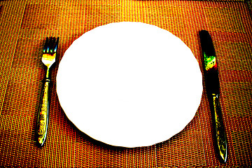 Image showing white plate on the table
