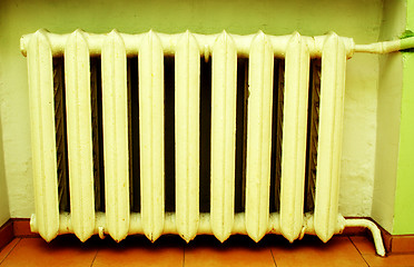 Image showing Closeup of an old radiator