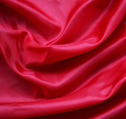 Image showing Smooth Red Silk as background