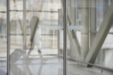 Image showing Businesswoman with suitcase in airport