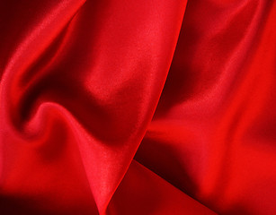 Image showing Smooth elegant red silk as background 