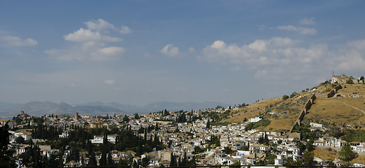 Image showing Albaicin district as seen from the Alhambra in Granada, Spain