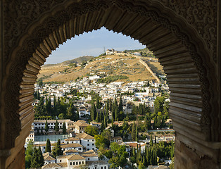 Image showing View of the Albaicin, the Arabic district of Granada, Spain