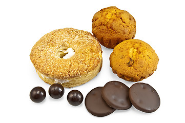 Image showing Cakes and biscuits and sweets