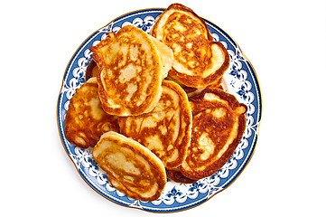 Image showing Golden pancakes on a plate