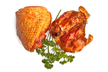 Image showing Smoked chicken thighs
