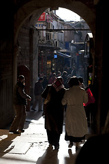 Image showing Turkish women entering market