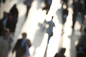 Image showing Crowd in evening light