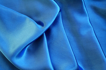 Image showing Smooth elegant blue silk as background 