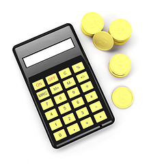 Image showing Calculator and coins