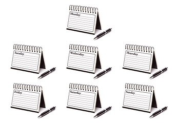 Image showing Days of the Week Spiral Note Pads and Pen