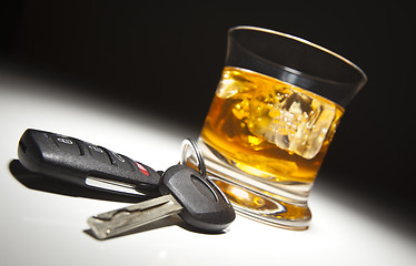 Image showing Alcoholic Drink and Car Keys