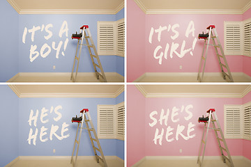 Image showing Maternity Series of Pink And Blue Empty Rooms