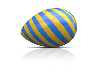 Image showing blue yellow easter egg