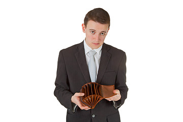 Image showing Man showing empty wallet