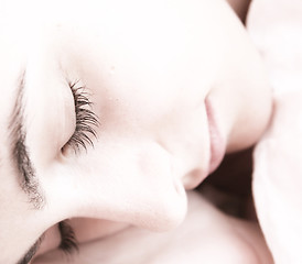 Image showing Beautiful young woman sleeping.