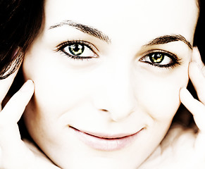 Image showing Woman with green eyes