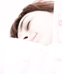 Image showing Beautiful young woman sleeping.