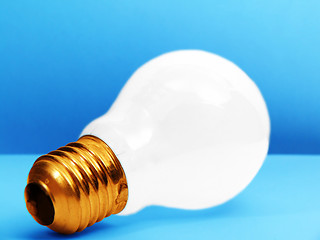 Image showing White BULB - blue background