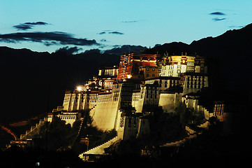 Image showing Night scenes of Potala Palace