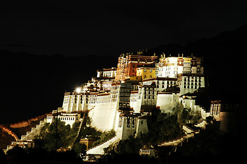 Image showing Night scenes of Potala Palace