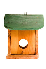 Image showing wooden birdhouse isolated on the white