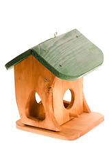 Image showing wooden birdhouse isolated on the white