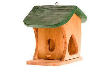 Image showing wooden birdhouse isolated on the white