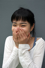 Image showing Shy girl