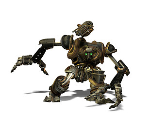 Image showing Steampunk combat robots from the future