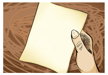 Image showing hand with sheet of paper