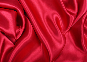 Image showing Smooth elegant red silk as background 