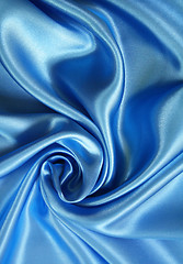 Image showing Smooth elegant dark blue silk