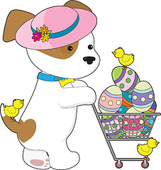 Image showing Cute Dog Easter Eggs