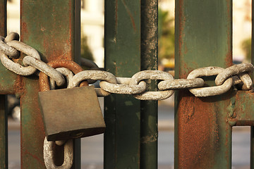 Image showing Locked gate