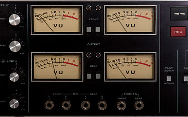 Image showing Playback recording VU Meters and knobs input output