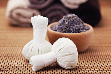 Image showing lavender massage stamps