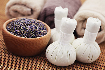 Image showing lavender massage stamps