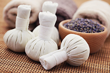 Image showing lavender massage stamps