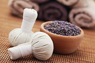 Image showing lavender massage stamps