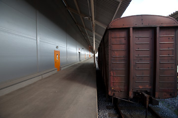 Image showing A railway freight wagon