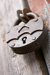 Image showing Old rusty padlock.
